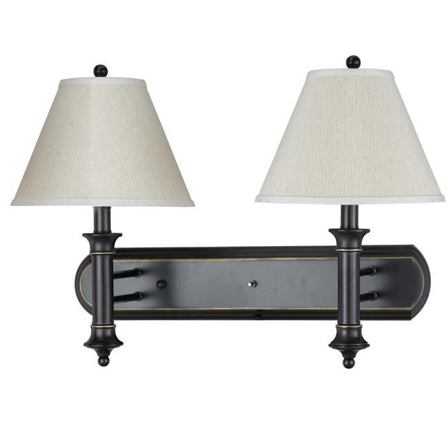 Transitional Dual-Light Pedestal Wall Sconce in Black and White