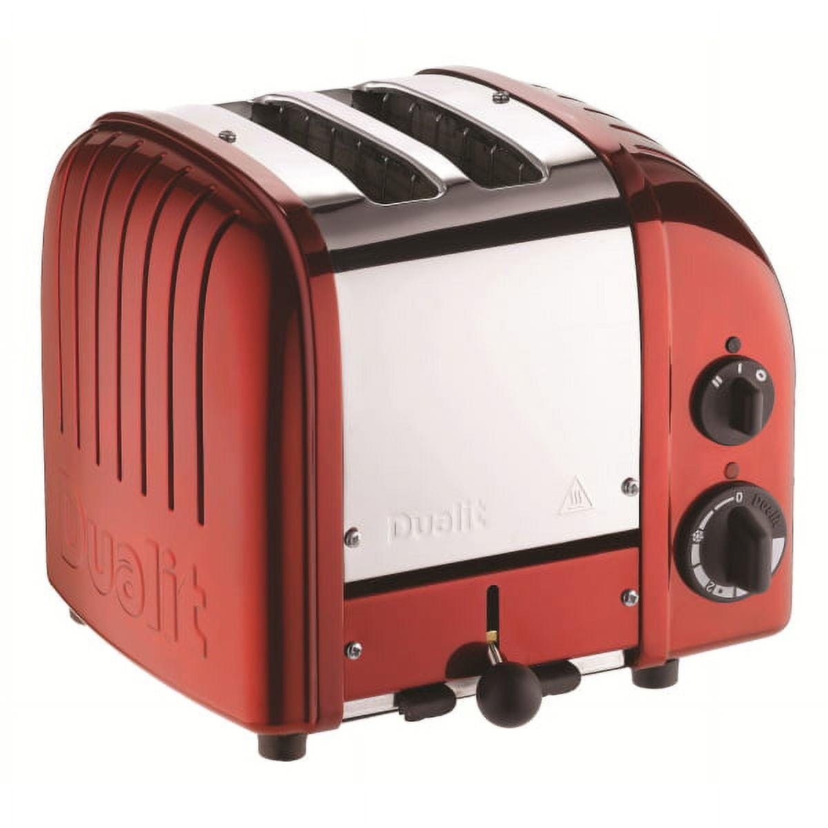 Dualit Red NewGen Toaster - 10x9x8: Stainless Steel, 2-Slice, Bagel & Defrost, 1250W, Spot Clean