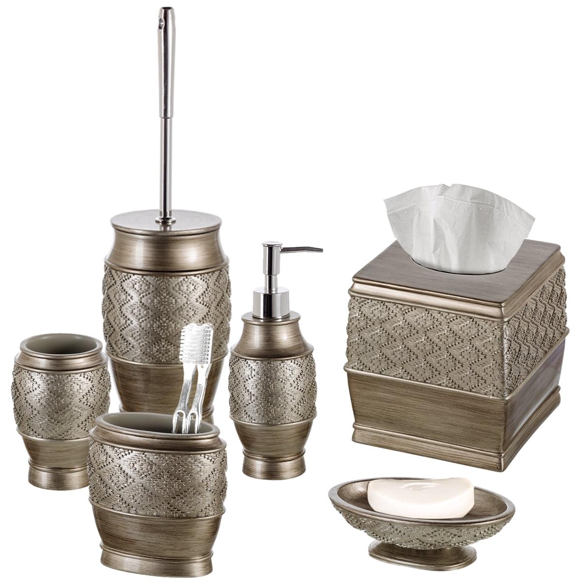 Dublin Brushed Silver 6-Piece Bathroom Accessory Set