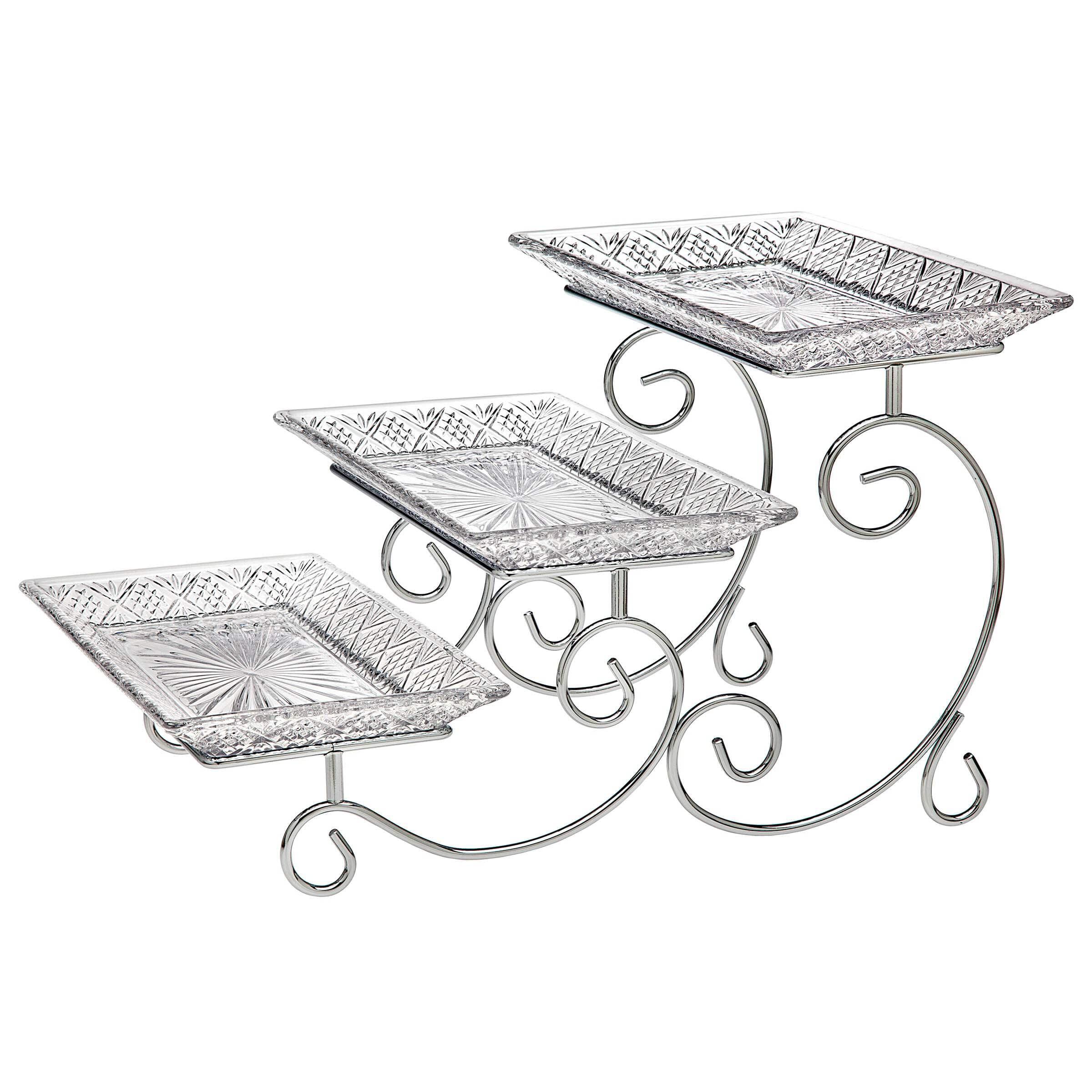 Dublin Crystal 3 Tiered Stepped Serving Stand