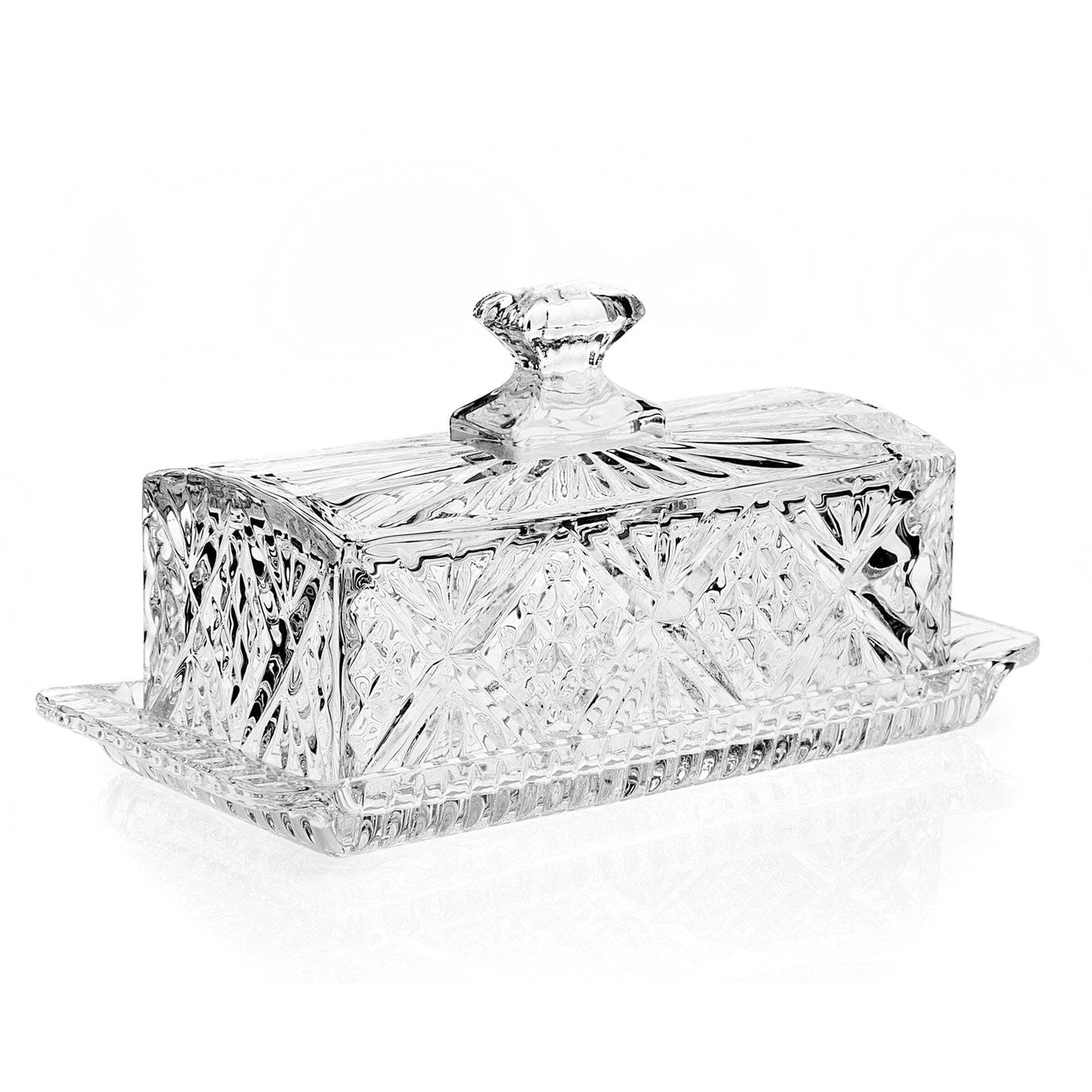 Dublin Clear Crystal Covered Butter Dish