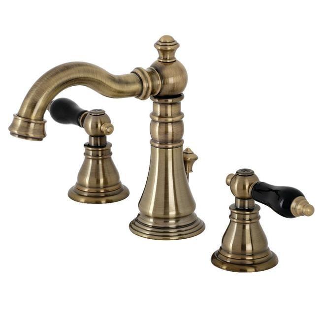 Kingston Brass Duchess Two-Handle 3-Hole Deck Mount Widespread Bathroom Faucet with Pop-Up Drain