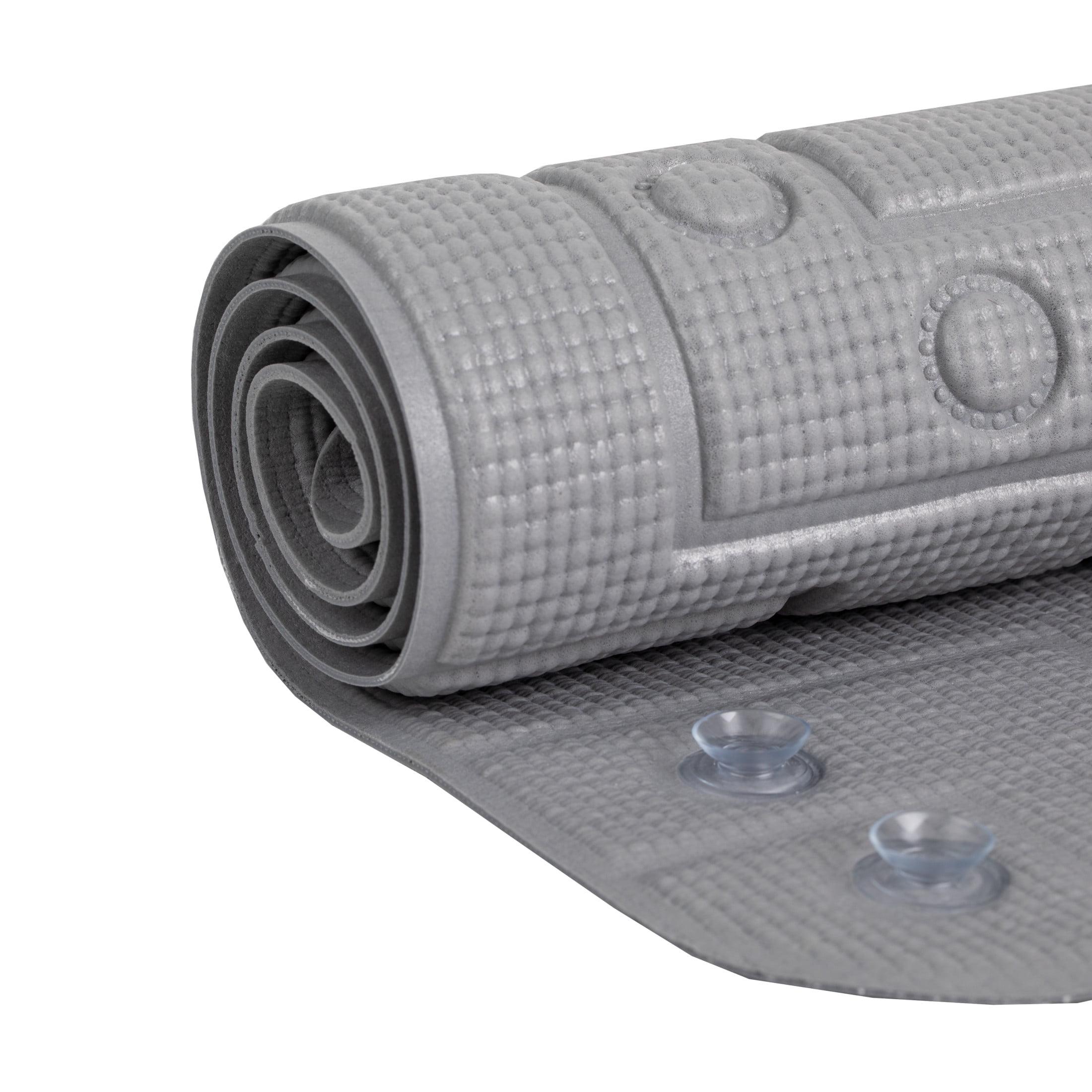 Duck Brand 17" x 36" Safety Grip Bathtub Mat with Suction Cups, Gray