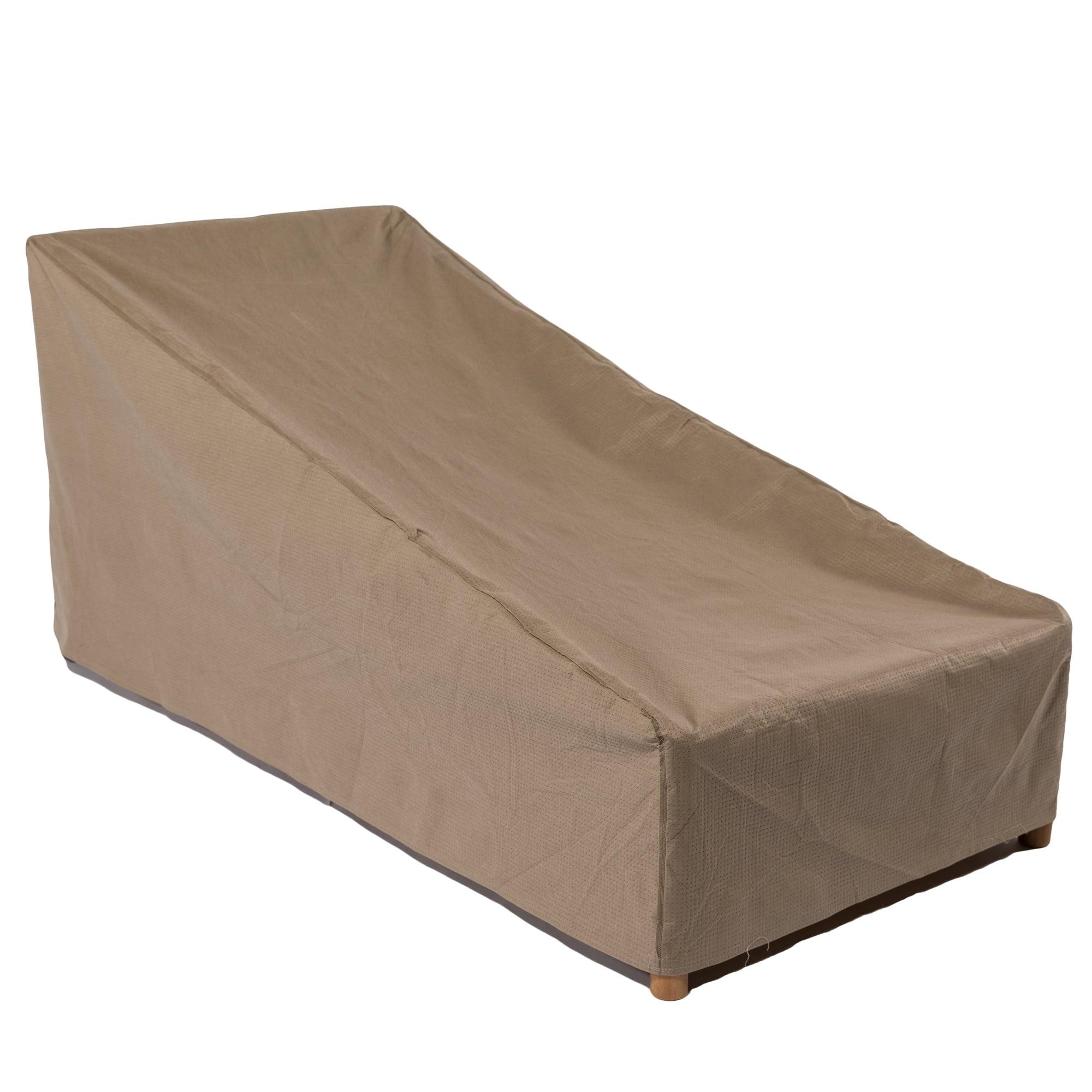 Brown Water-Resistant Outdoor Chaise Lounge Furniture Cover