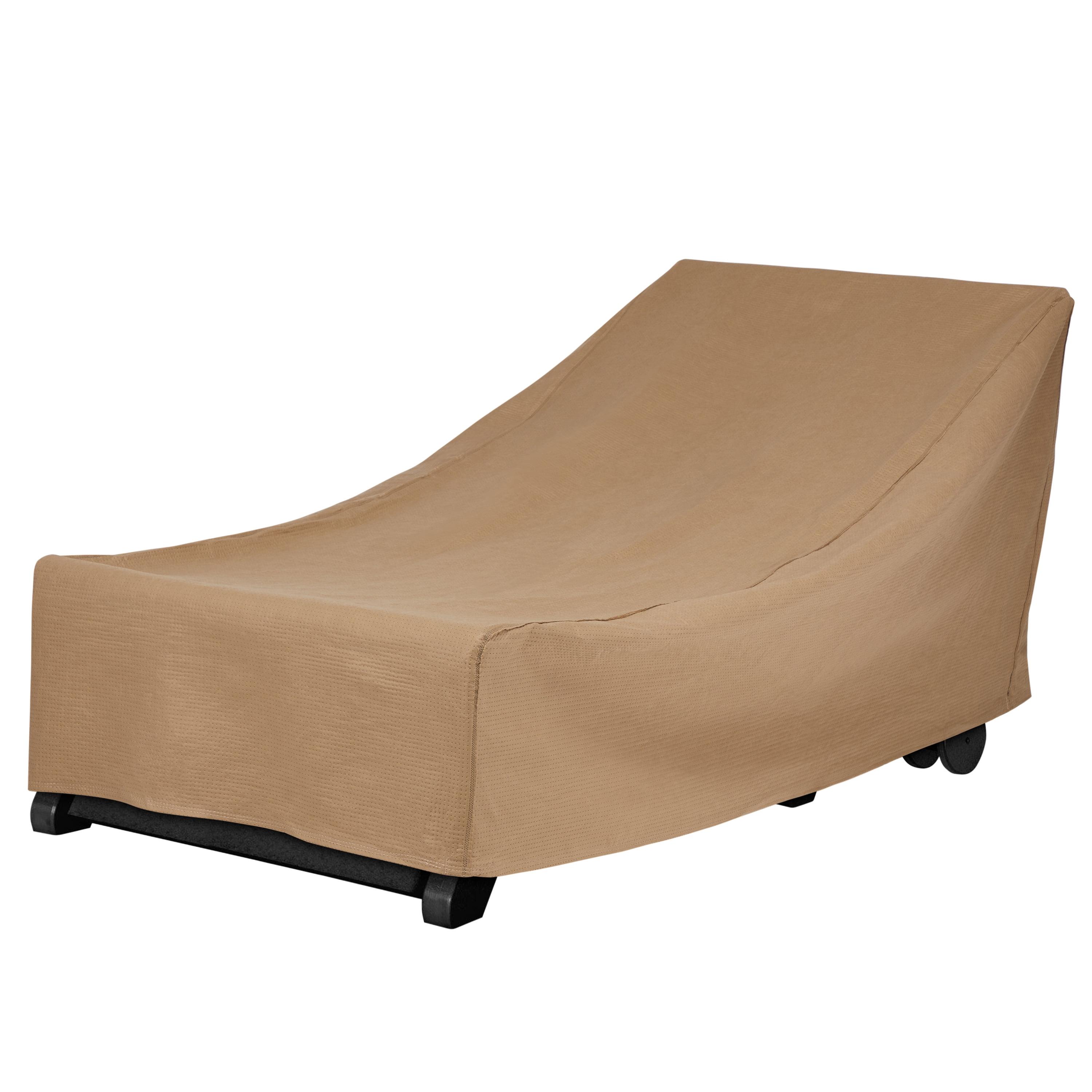 Tan Water-Resistant Patio Chaise Lounge Chair Cover