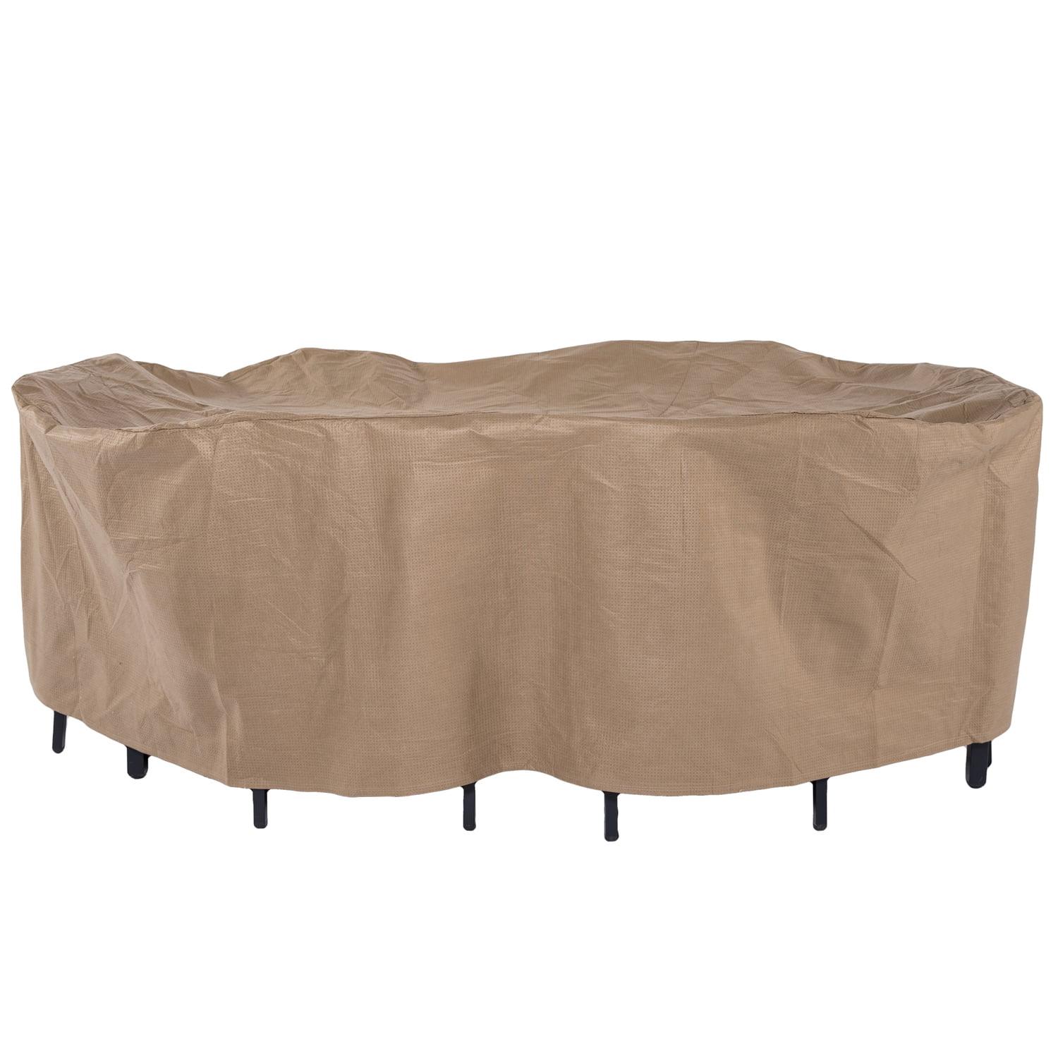 Essential Water-Resistant 96 Inch Beige Patio Table Cover