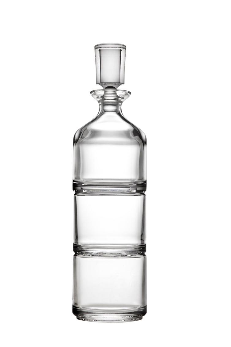 Clear Crystal Stacking Decanter Set with Glasses