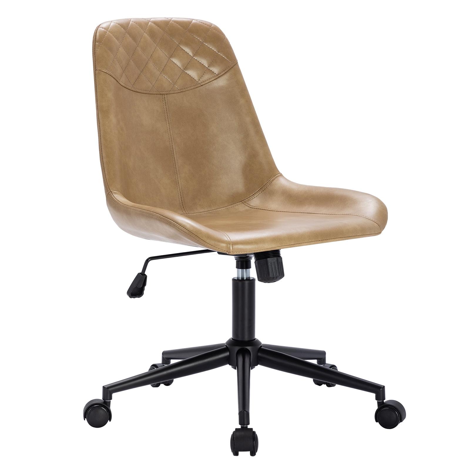 Elegant Camel Faux Leather Adjustable Swivel Task Chair