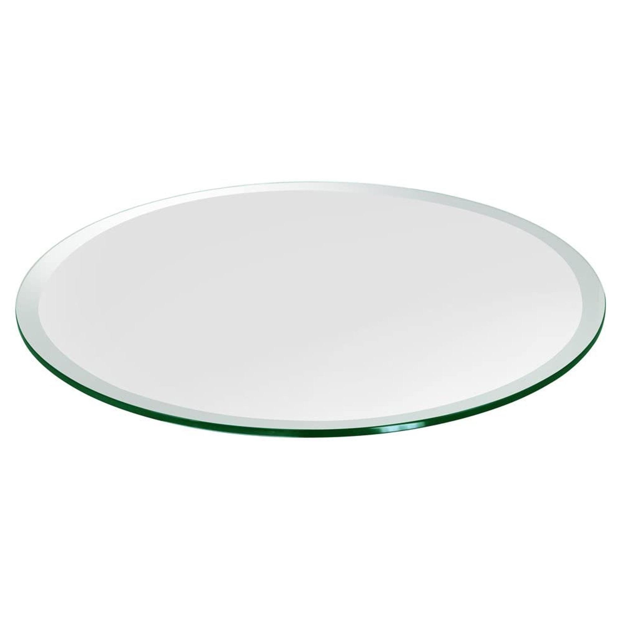 Dulles Glass 12" Round Tempered Glass Table Top, 1/2" Thick, Beveled Edge, for Dining, Patio or Coffee Tables Qty 1