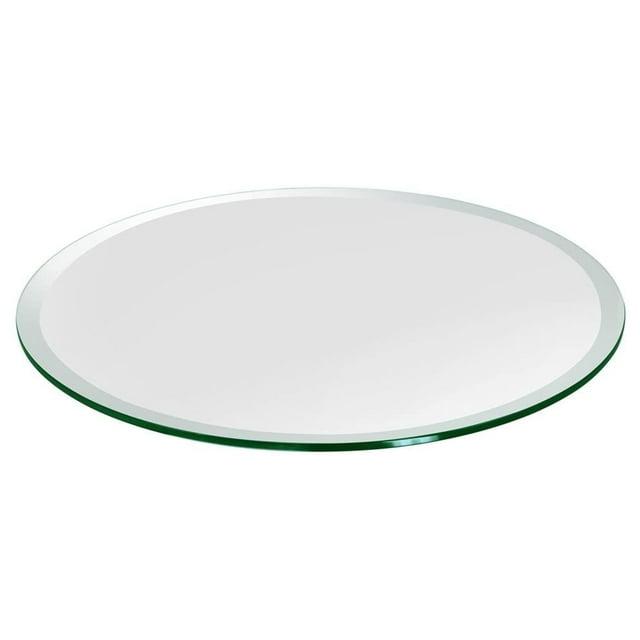 Dulles Glass 12" Round Tempered Glass Table Top, 1/2" Thick, Beveled Edge, for Dining, Patio or Coffee Tables Qty 1
