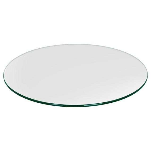 Dulles Glass 20" Round Table Top 3/8" Thick, Pencil Polished Tempered Glass for Indoor Dining or Outdoor Patio, 11 Pounds