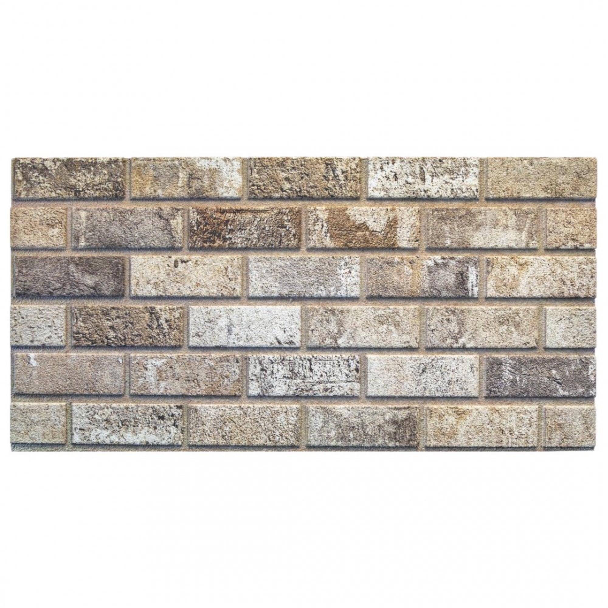 Red Brown Grey Faux Stone Brick 3D Wall Panels, 10 x 10 in