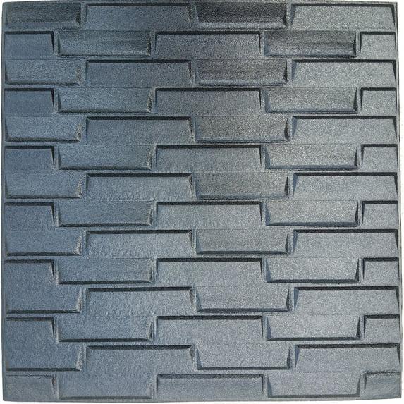 Dundee Deco Black Bricks PE Foam 3D Wall Panels, Decorative Wall Paneling 5.3 sq ft; 28'' X 28''
