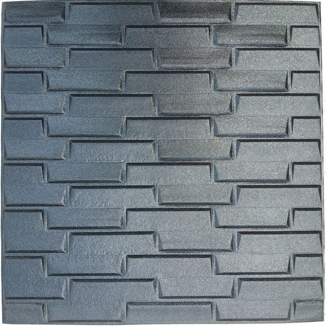 Dundee Deco Black Bricks PE Foam 3D Wall Panels, Decorative Wall Paneling 5.3 sq ft; 28'' X 28''