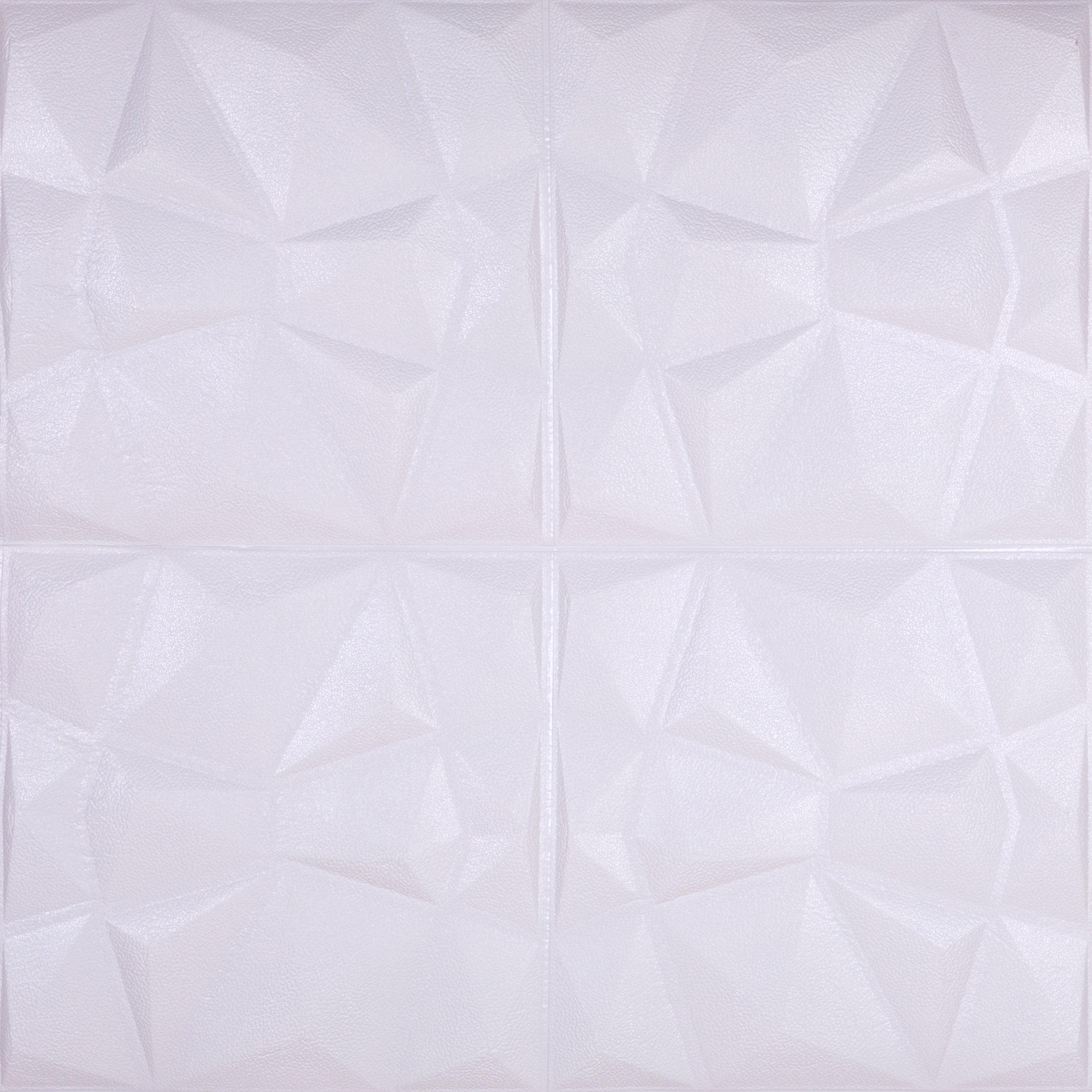 Off-White 3D Textured Foam Wall Panels, 28'' x 28''