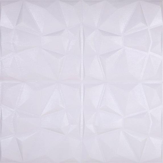 Dundee Deco Off White Marble Bricks PE Foam 3D Wall Panels, Decorative Wall Paneling 26.4 sq ft; 28'' X 28'', Pack of 5