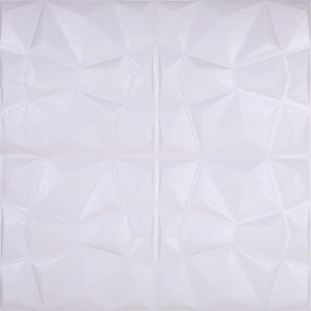 Dundee Deco Off White Marble Bricks PE Foam 3D Wall Panels, Decorative Wall Paneling 26.4 sq ft; 28'' X 28'', Pack of 5