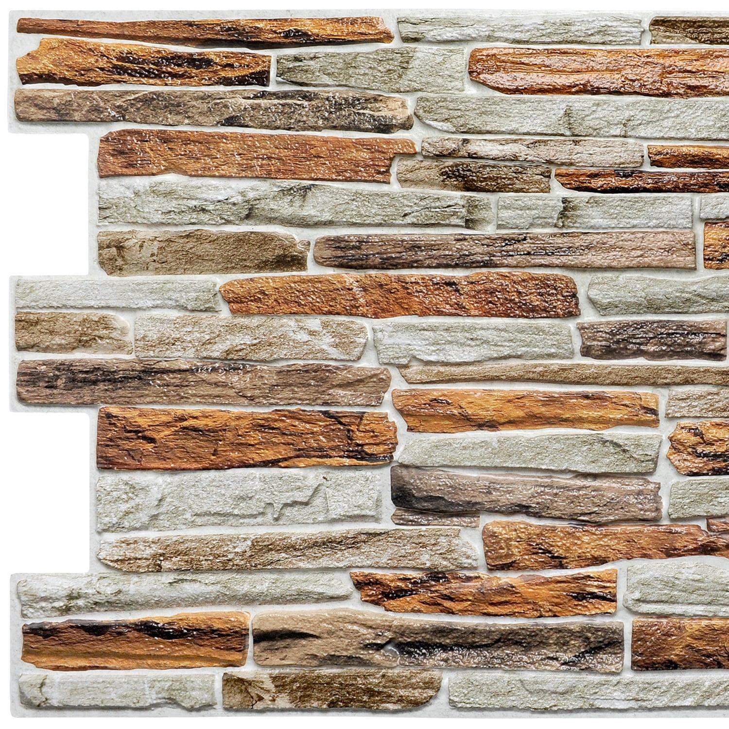 Orange Faux Stone 3D Decorative Wall Panel 20" x 39"