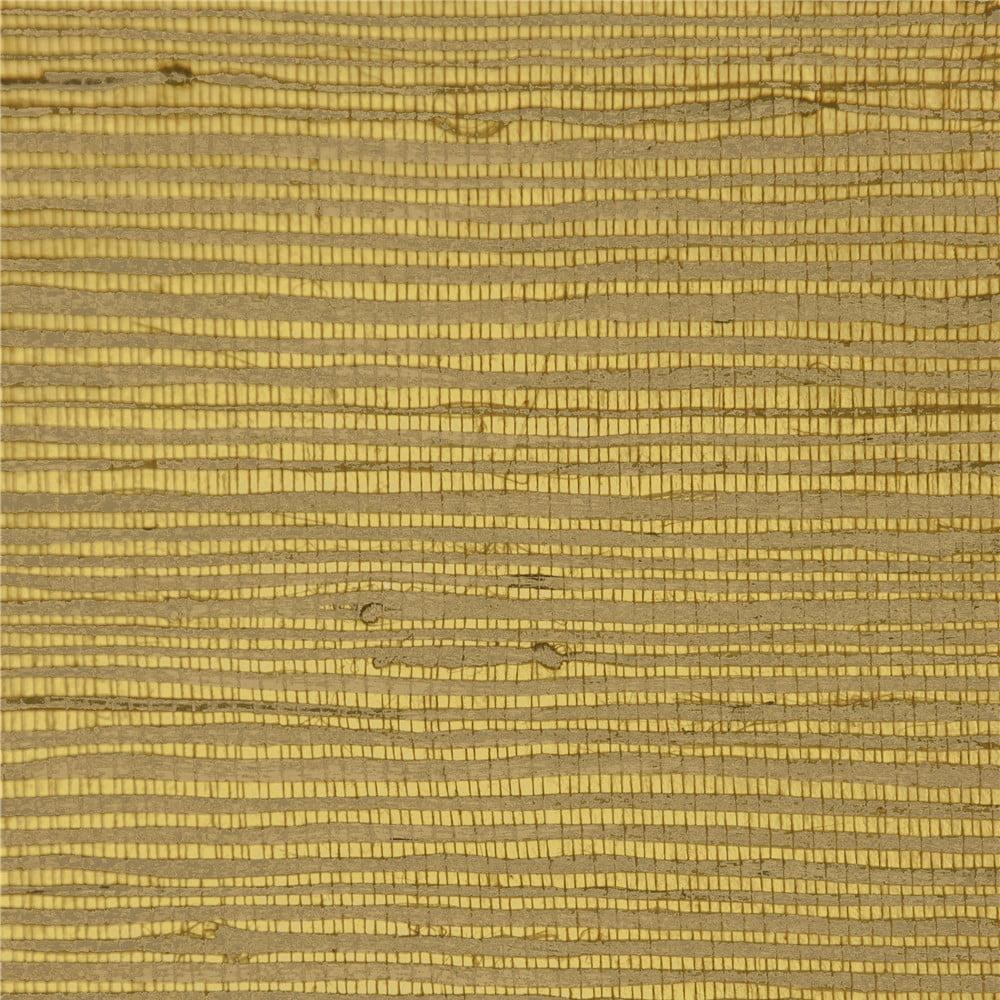 Elgin Dark Brown and Yellow Natural Grasscloth Wallpaper