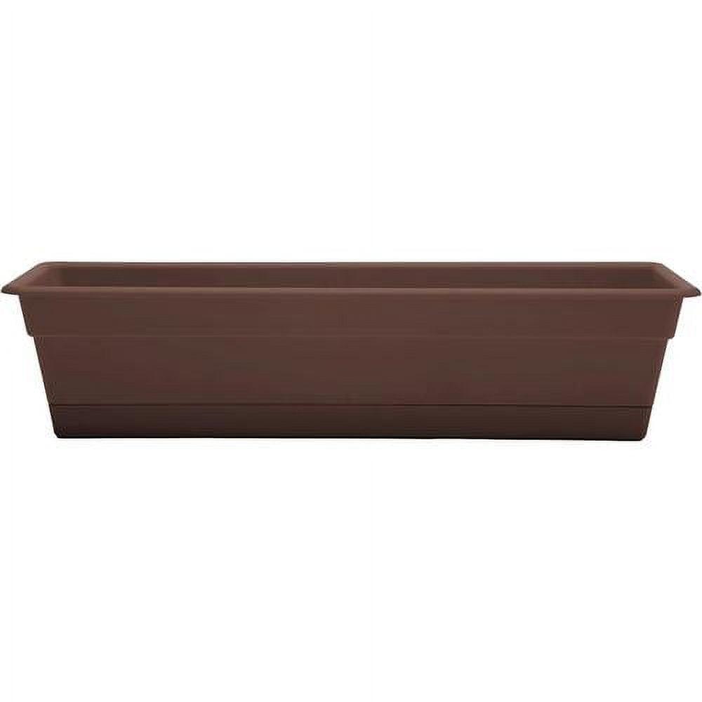 Chocolate Resin Self-Watering 30" Window Box with Saucer