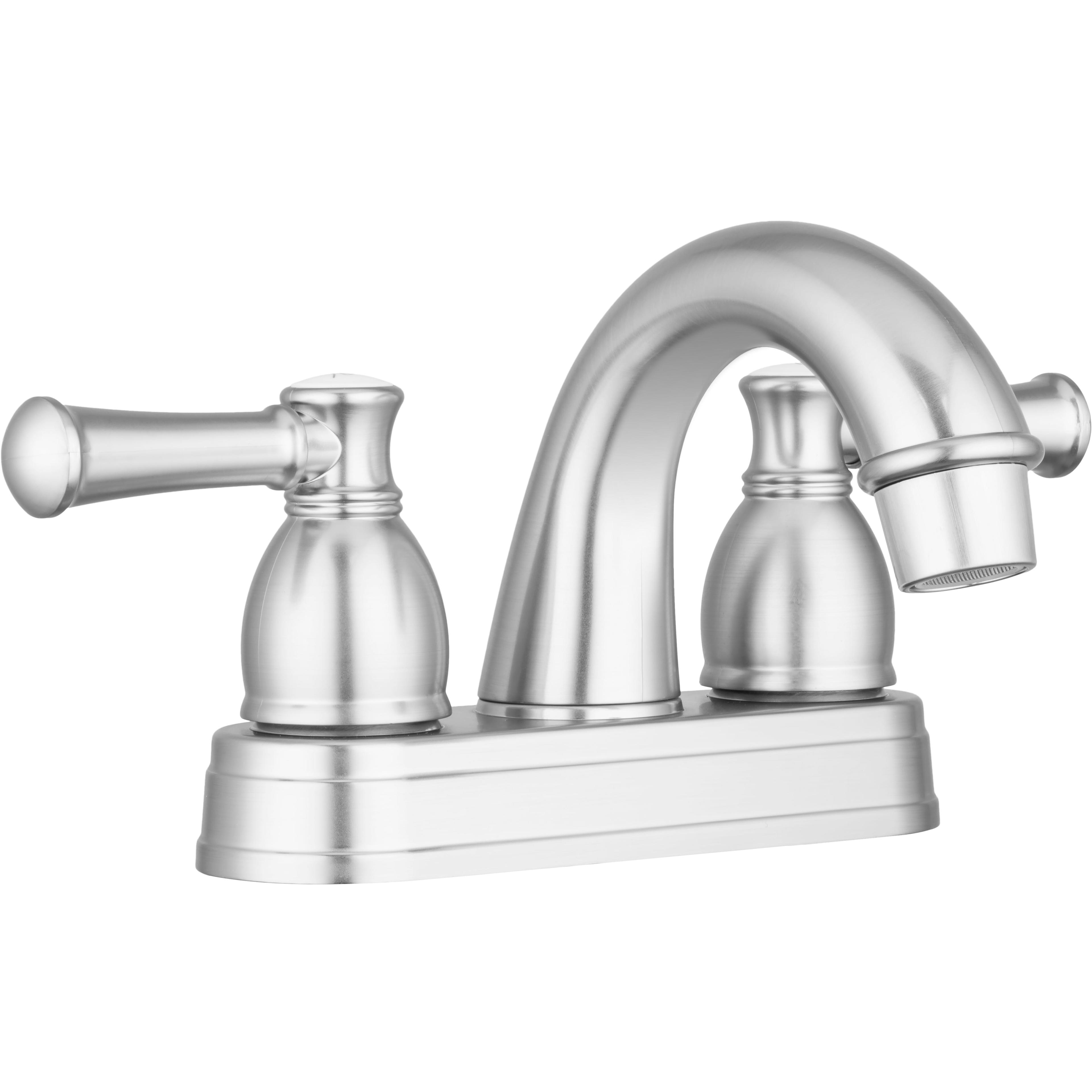 Satin Nickel 4-Inch Dual Handle Lavatory Faucet