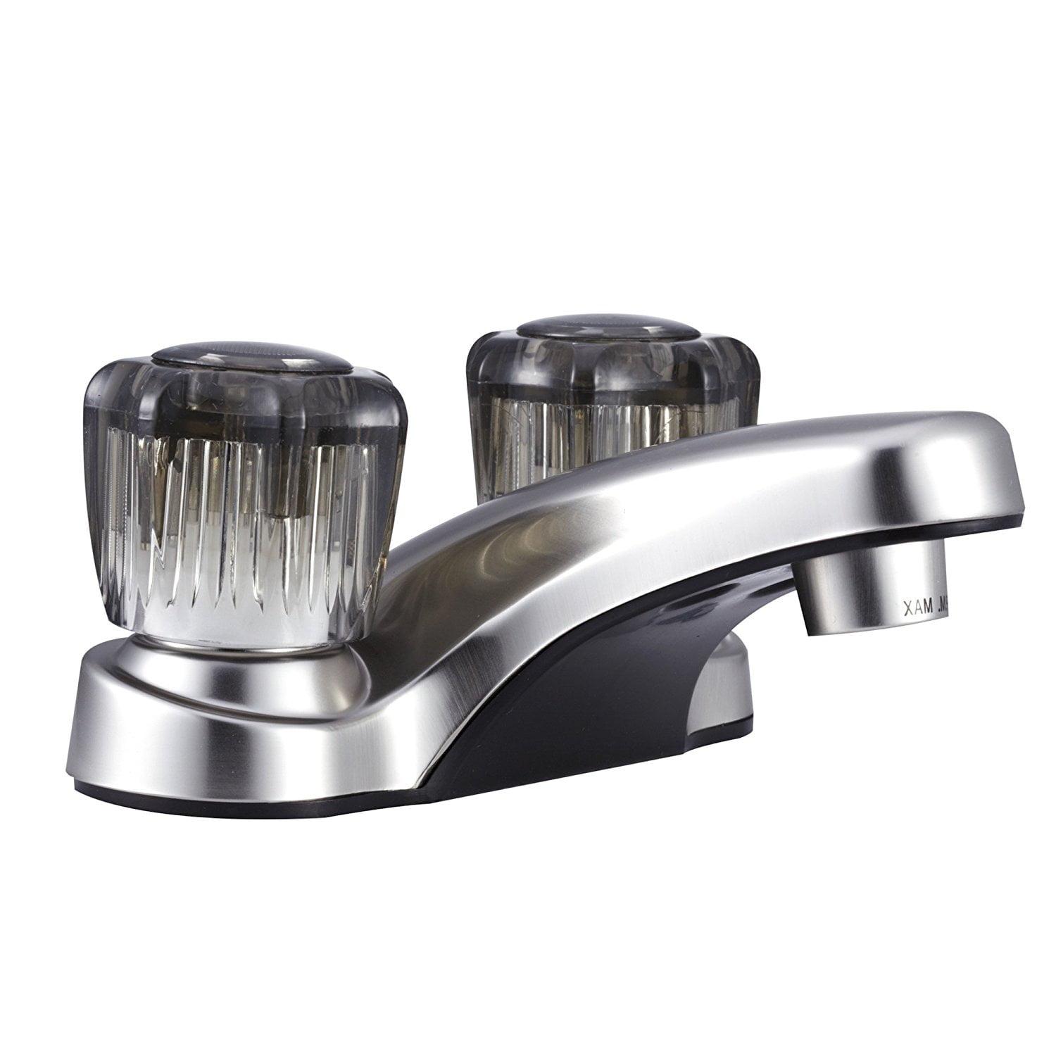 Satin Nickel 4-Inch Dual Handle Lavatory Faucet