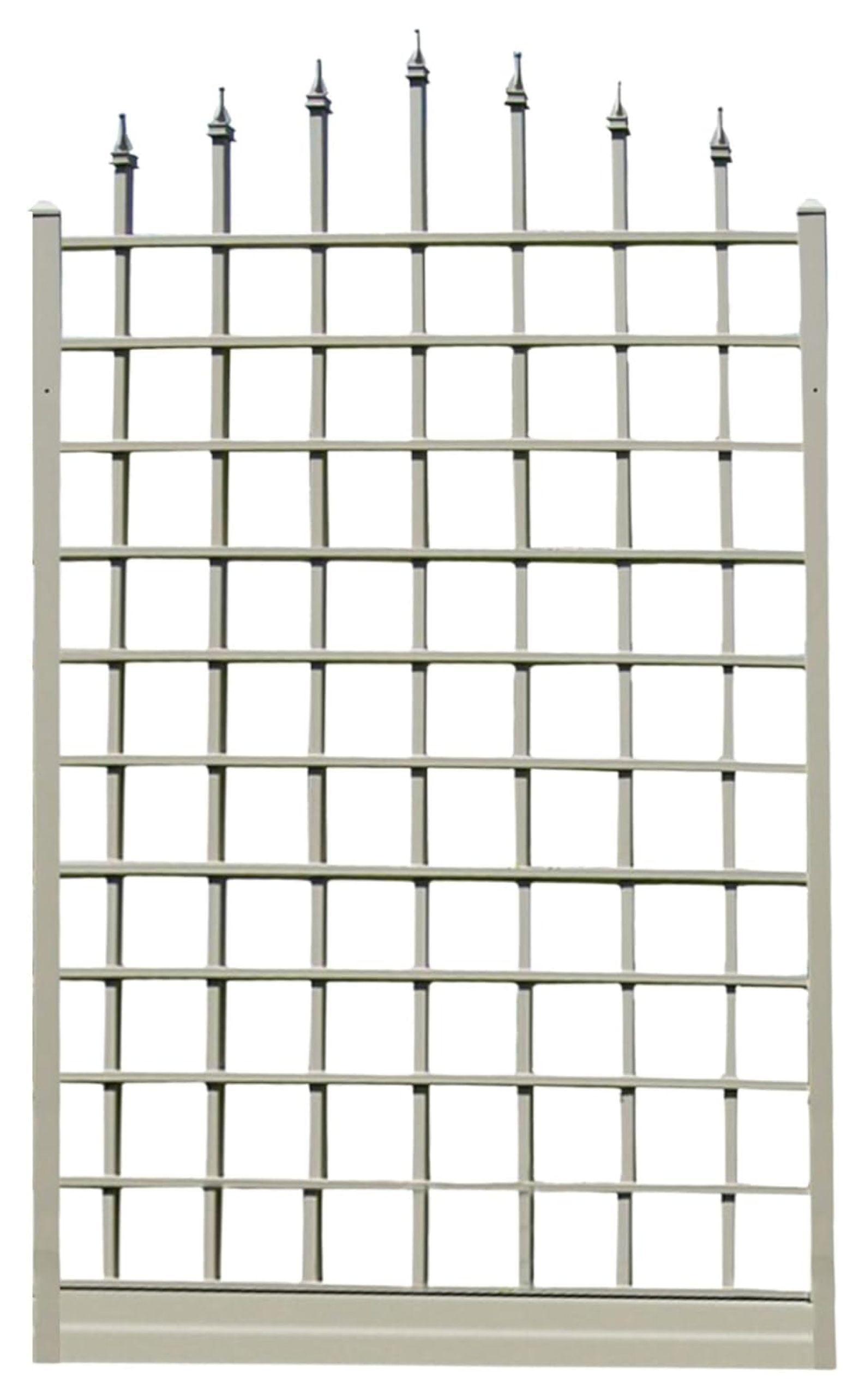 Dura-Trel Winchester 57"x95" PVC Vinyl Outdoor Garden Trellis Support for Vines, Climbing Plants, Flowers, & Vegetables w/Wall Mounting Screws, White