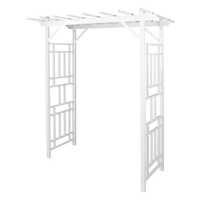 Dura-Trel Inc Dura-Trel Wellington Arbor 72" x 85" Outdoor Garden Arch Lattice Trellis, White