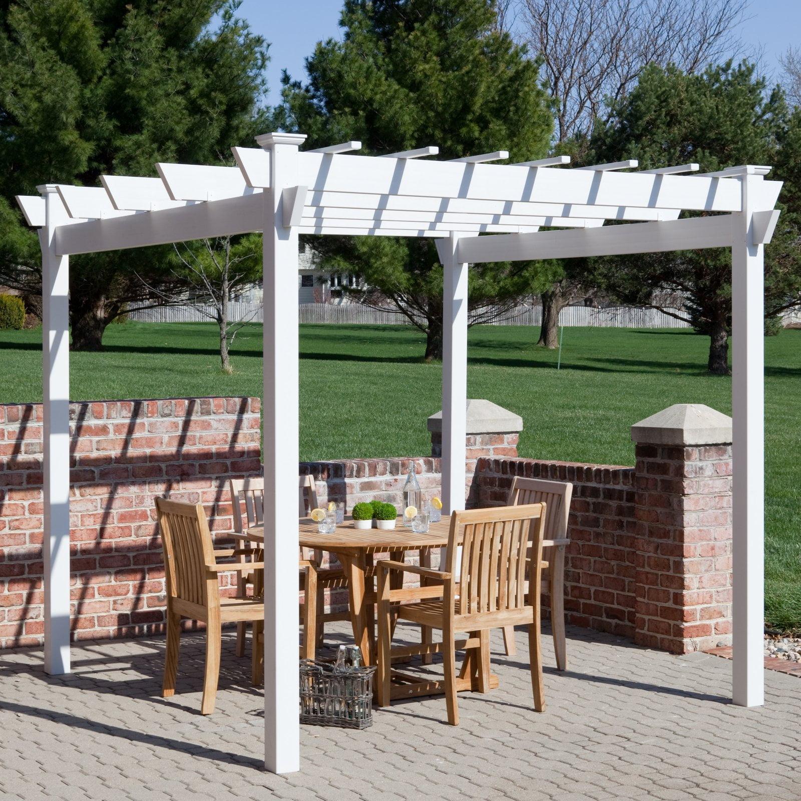 DuraTrel Kingston 7' x 7' White Vinyl Pergola