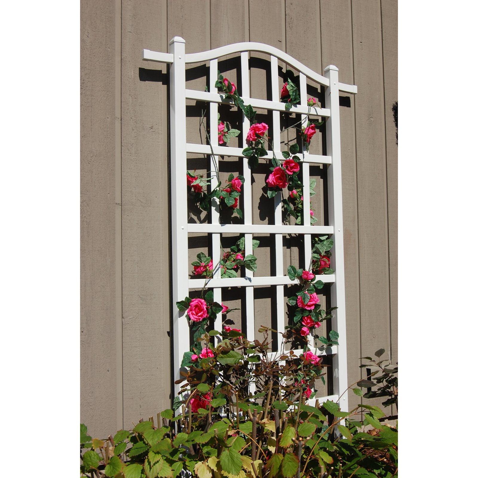 Dura-Trel Inc Dura-Trel Melrose 35 x 75 Inch Vinyl Outdoor Garden Patio Plant Trellis, White