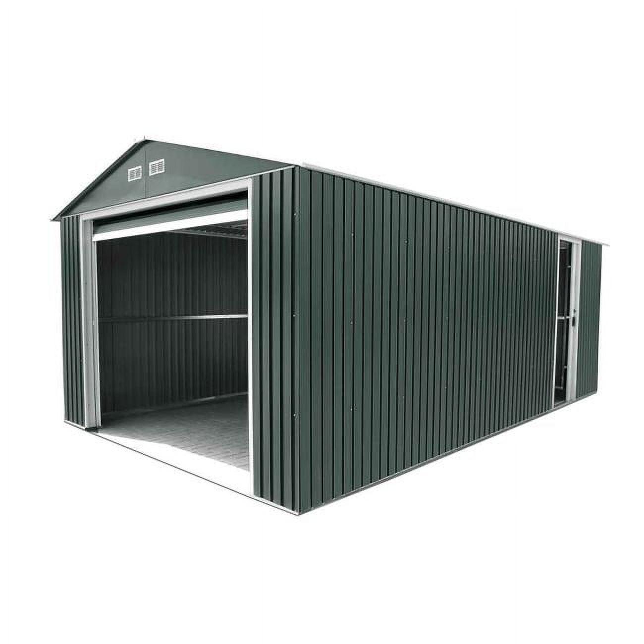 Duramax Dark Gray 12' x 26' Metal Garage with White Trim