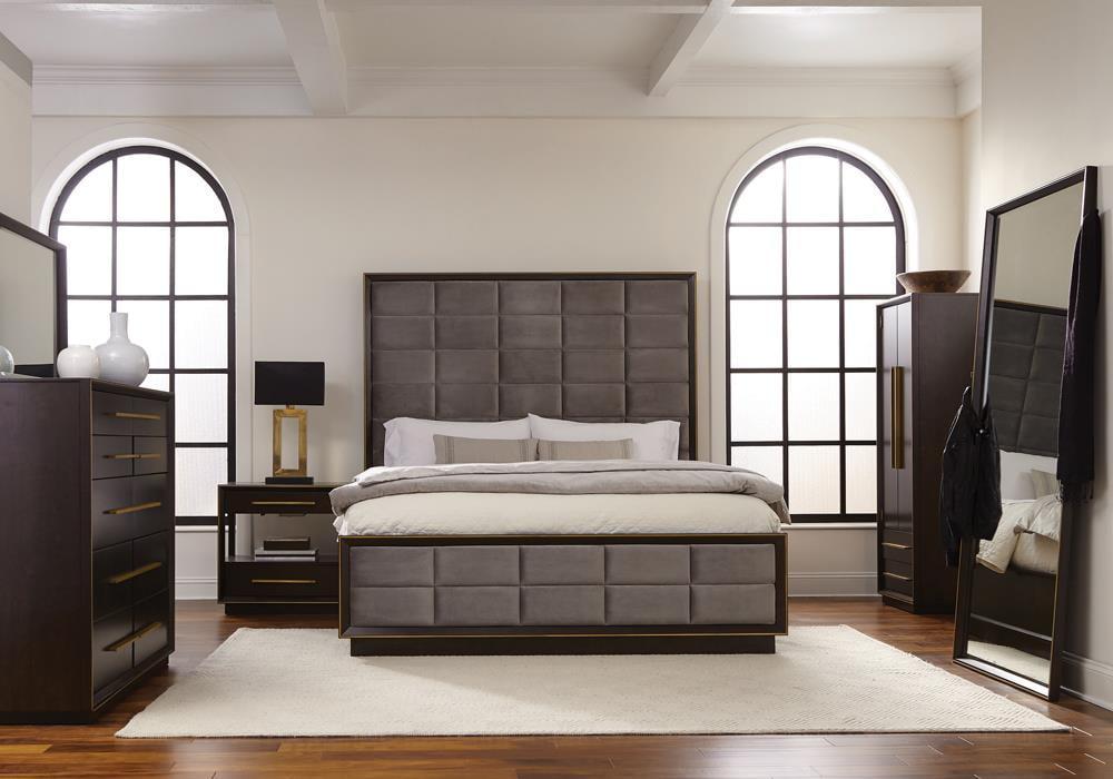 Durango Dark Gray Queen 4-Piece Bedroom Set with Upholstered Headboard