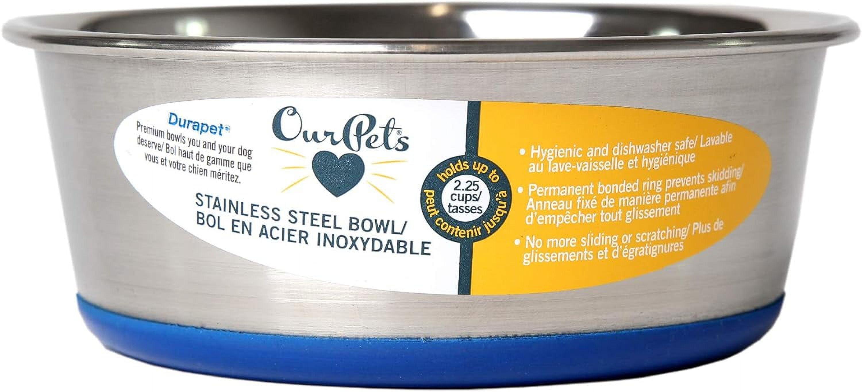 Durapet Stainless Steel Anti-Skid Pet Bowl, 2.25 Cups