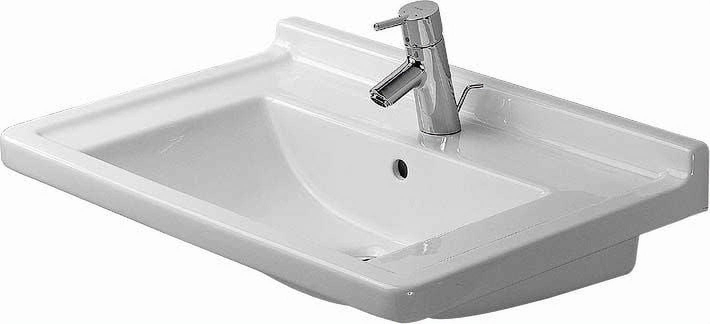 Duravit 0304700000 Starck 3 Ceramic 28" Wall Mount Bathroom Sink with Overflow