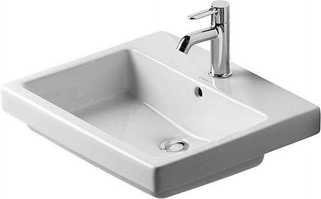 Vero Ceramic Rectangular Drop-In Bathroom Sink with Overflow