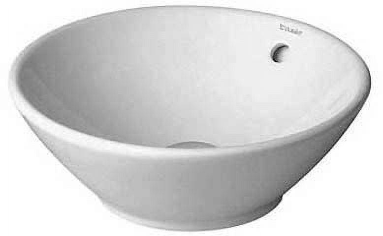 Bacino Ceramic Circular Vessel Bathroom Sink with Overflow