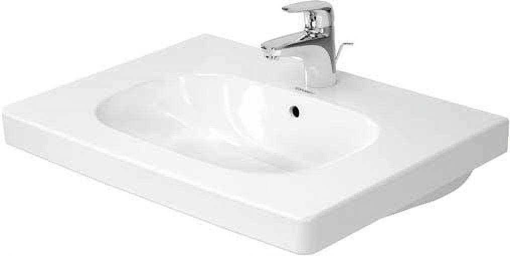 Modern White Ceramic Wall-Mount Rectangular Vessel Sink