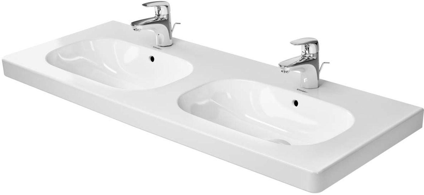 Modish White Ceramic 47" Wall Mount Bathroom Sink with Overflow