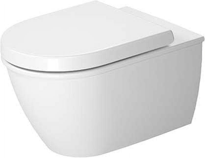 White Ceramic Wall-Mounted Dual Flush Elongated Toilet