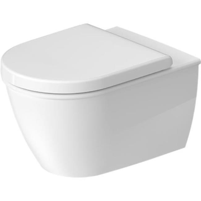 White Ceramic Wall-Mounted Dual Flush Elongated Toilet