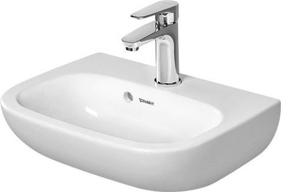 White Ceramic Wall-Mount Bathroom Sink with Overflow