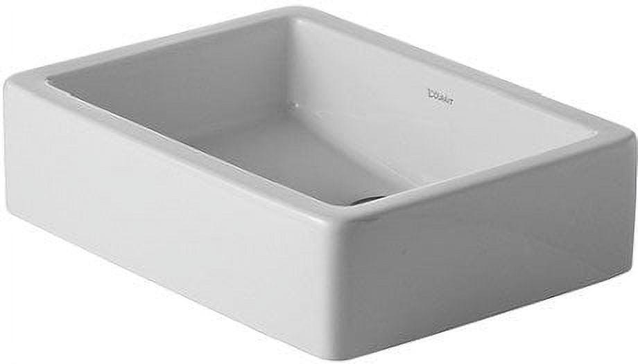 Vero Modern White Ceramic Rectangular Vessel Bathroom Sink