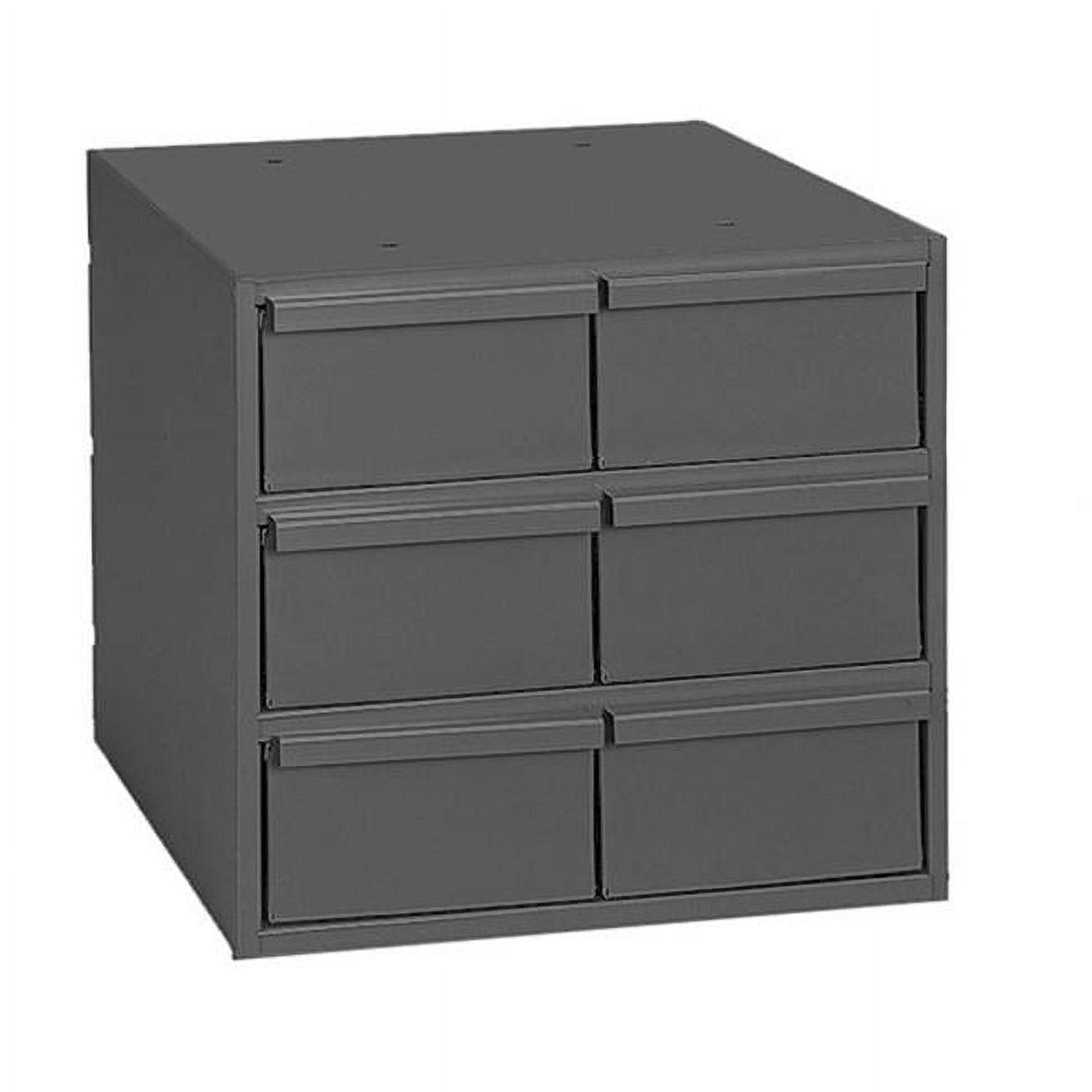 Compact Gray Steel 6-Drawer Organizer Cabinet with Adjustable Dividers