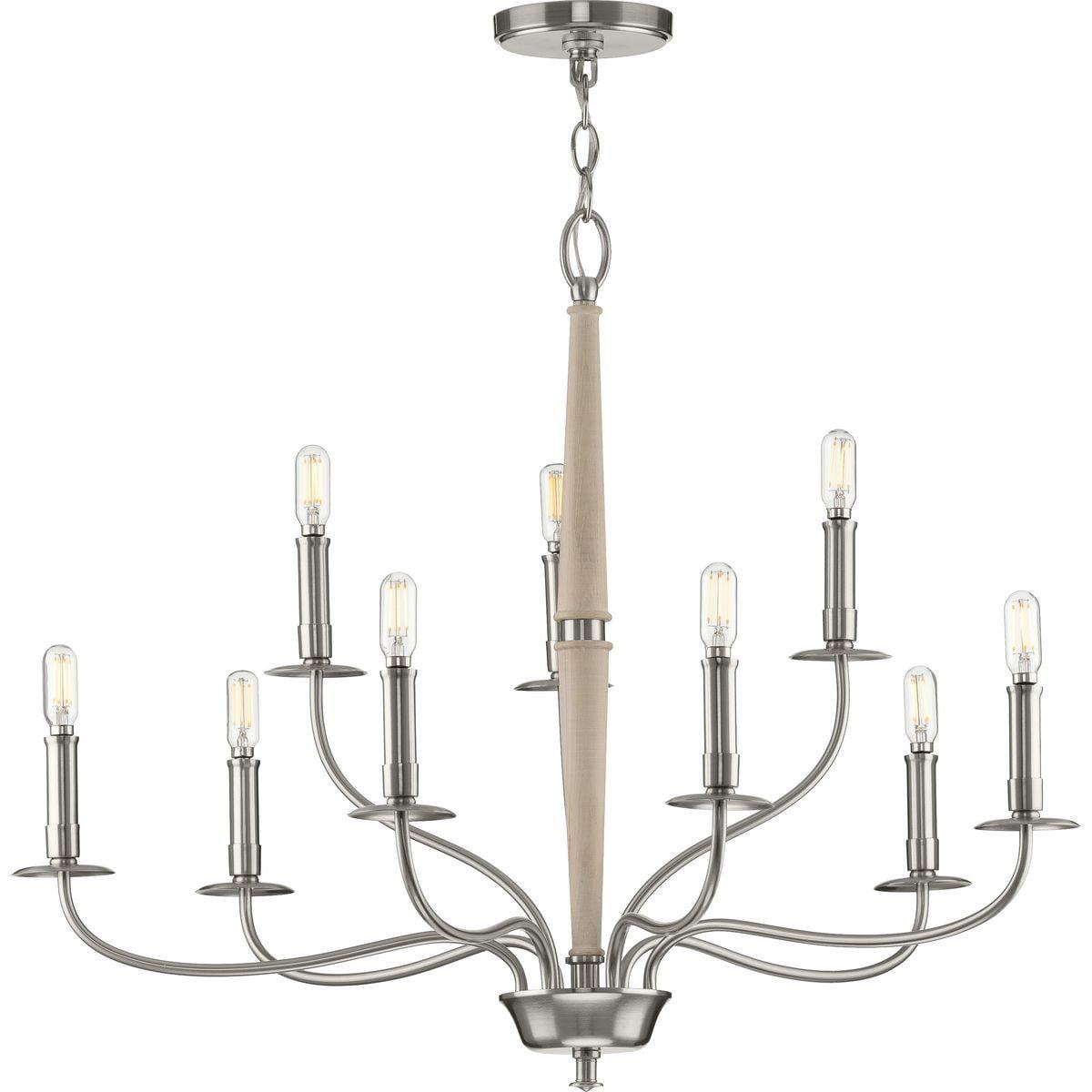 Durrell Nine-Light Brushed Nickel Coastal Chandelier