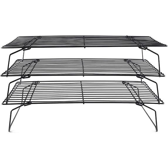 NOGIS 3 Tier Cooling Rack, Stackable Baking Rack Shelf, Kitchen Cookie Cooling Rack Baking Supplies for Bread Cake Biscuits and More (3-Tier Cooling Racks)