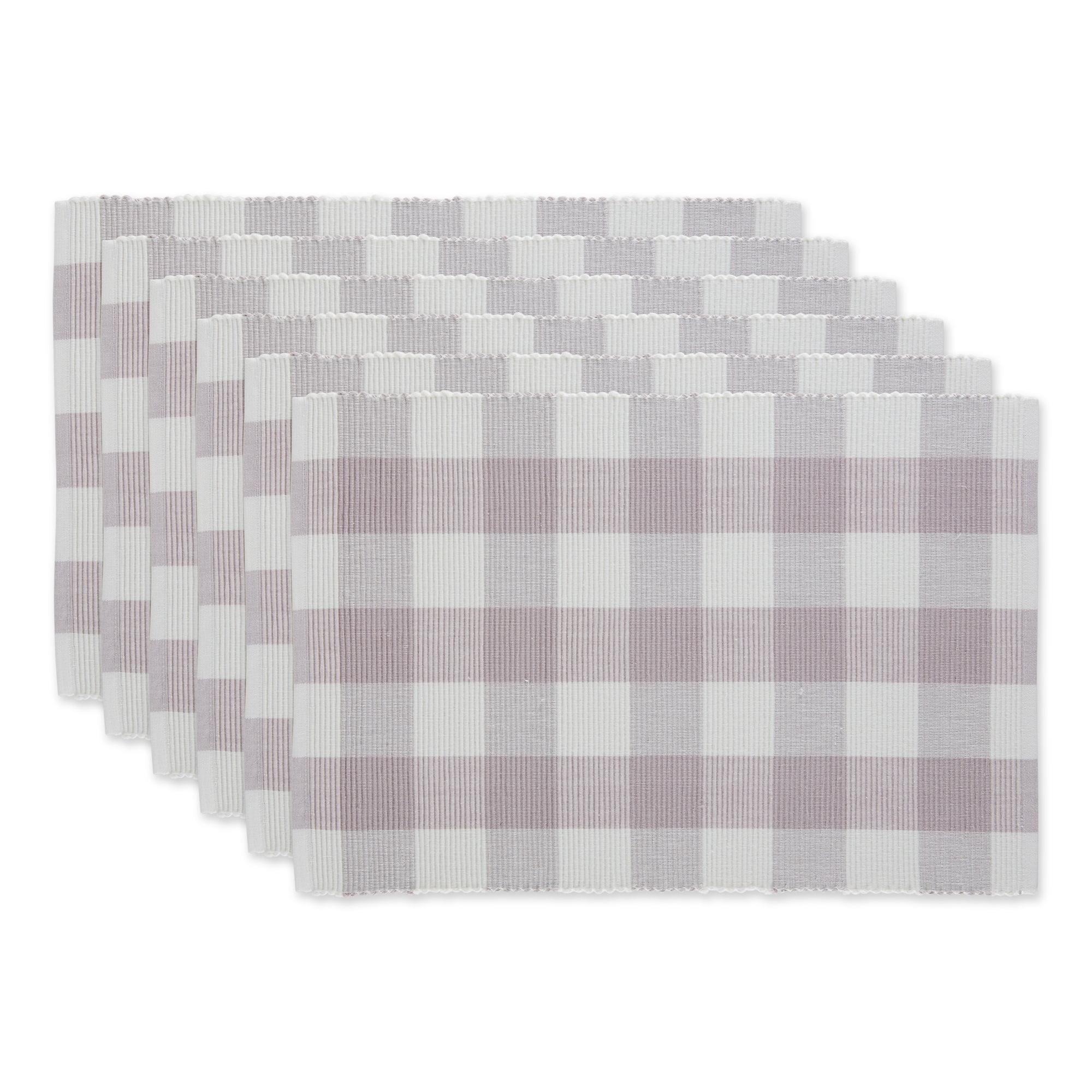 Dusty Lilac Buffalo Check Ribbed Placemat (Set of 6)