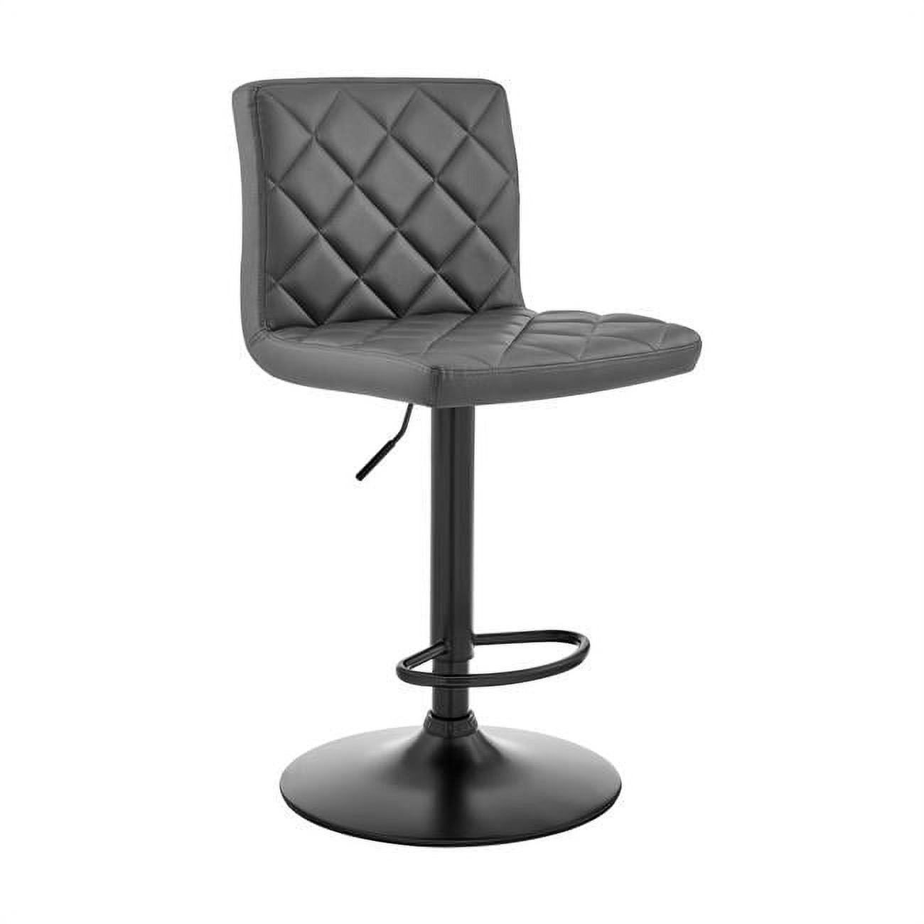 Duval Adjustable Grey Faux Leather Swivel Bar Stool