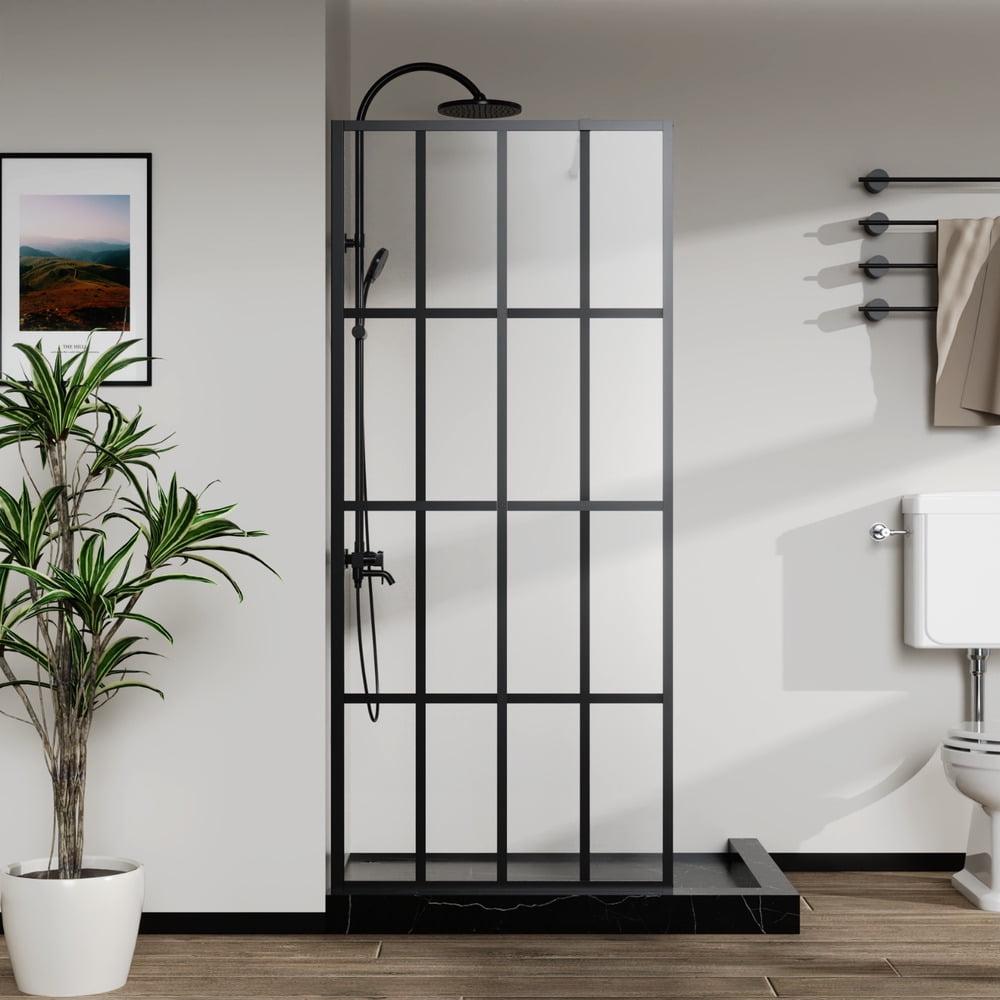 LIYU Goodyo 34" X 72" Shower Door Walk-in Black Finish LIYU-XX-W122346711