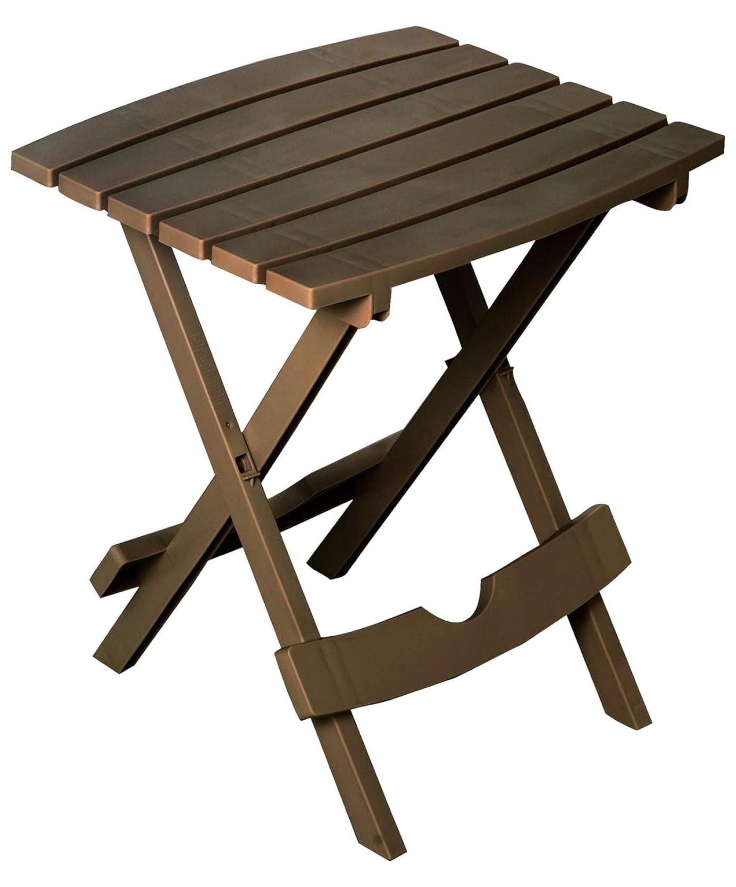 Adams Earth Brown Resin Folding Side Table