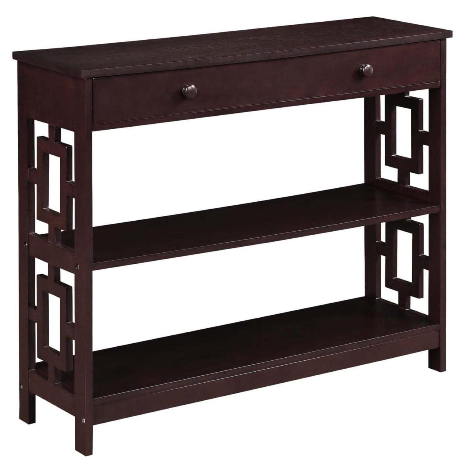 Convenience Concepts Town Square Contemporary Console Table with Drawer, Espresso